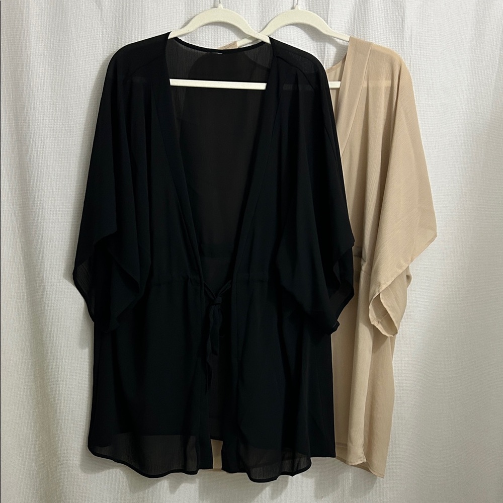 Black and Beige Kimono Cardigans